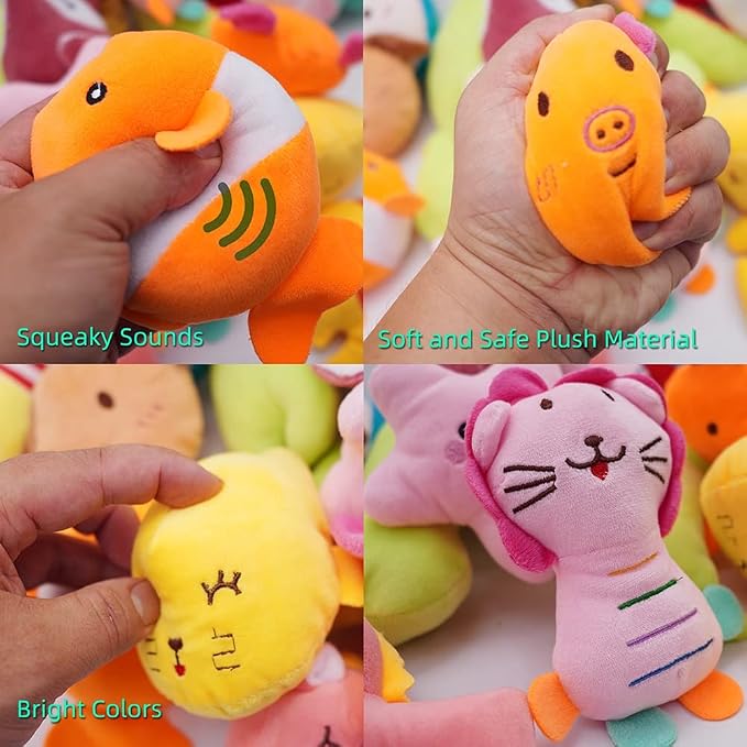 27 Pack Puppy Squeaky Toy Cute Bulk Plush for Small Dogs