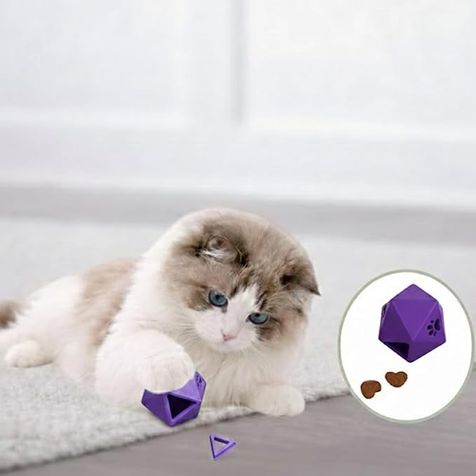 Interactive Cat Toys for Indoor Cats – Adjustable Slow Feeding Treat Dispenser, Puzzle Ball for Mental Stimulation, Boredom Relief, Hunting Exercise, Kitten & Adult Cat Feeder Toy