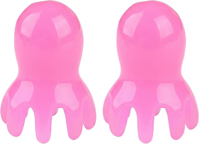 NIIIYTYB 2Pcs Head Massage Tools Scalp Massager and Scraper for Deep Relaxation Acupressure Massager Japanese Spa Hair Care Tool for Home Office Travel Rose Pink