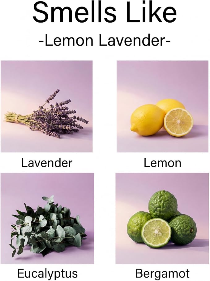 Aronica Twin Sola Diffuser - Lemon Lavender Fragrance, 160ml / 5.41 Floz, Flower Reed Diffusers Oil with Sticks for Aesthetic Home Bathroom Decor Citrus Scent for Bedroom