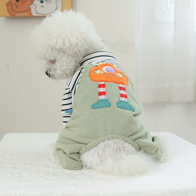 Dog Stylish Overalls Comfortable Puppy One Piece Outfits Summer Bib Overalls for Small Dogs Cute Pet Jumpsuit Onesie Chihuahua Yorkies Birthday Holiday Clothes Costume