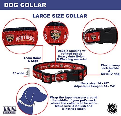 Pets First NHL Collar for Dogs & Cats. Adjustable, Cute, & Stylish! The Ultimate Hockey Fan Collar!