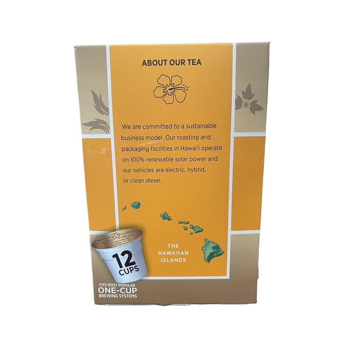 Hawaiian Paradise Tea (Chamomile) Cups - Single Serve Cups 12 Count - Sustainably Produced in Hawaii, USA - Compatible with Keurig K-Cup Brewers -