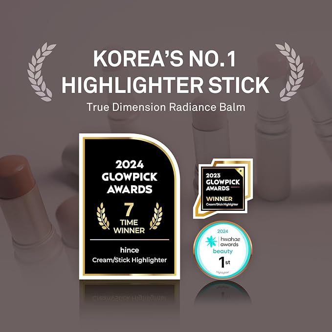 hince True Dimension Radiance Balm - Highlighter for Korean Glass Skin, Blush for Cheeks, Cream Blush, Contour Stick, Natural Glowy Look, Clean Makeup for Radiant Complexion, 10g (TENDER ROOM, TP003)