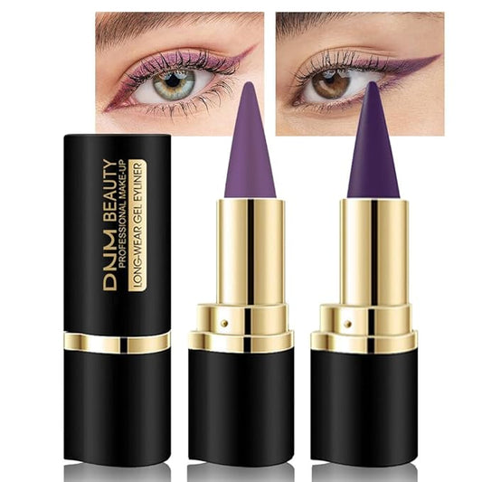 evpct 2Pcs Light Dark Purple Gel Eyeliner Pencils Eye Black Face Paint Stick Lipstick Halloween Makeup Set Waterproof Smudge Proof Eyeliner Pen Crayon Smokey Eye delineador de ojos contra el agua