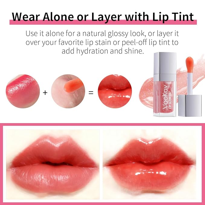 Color Changing Lip Oil Set – Hydrating Glossy Lip Tint with Natural Shine, Non-Sticky Nourishing Lip Glow, Long-Lasting Moisture for Soft & Plump Lips(3 PCS)