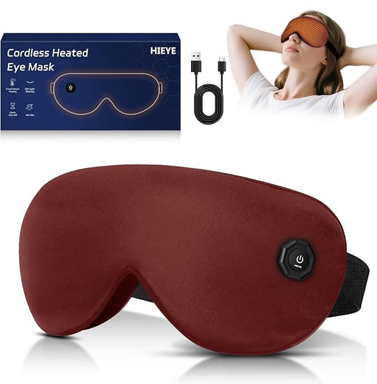 Cordless Heated Eye Mask for Dry Eyes, Electric Warm Compress for Fast Eye Relief, Rechargeable USB Heat Therapy Mask for Sleep, Blepharitis & Stye Treatment