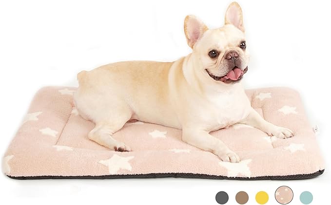 Mora Pets Dog Crate Pad Washable Puppy Dog Bed for Crate Flat Kennel Mat | Soft Dog Cat Bed Mat, Crate Pad for Dog Cages Cozy Sleeping Liner, Pet Pillow Cushion Medium Cute Star Anti Slip pink 30 x 19