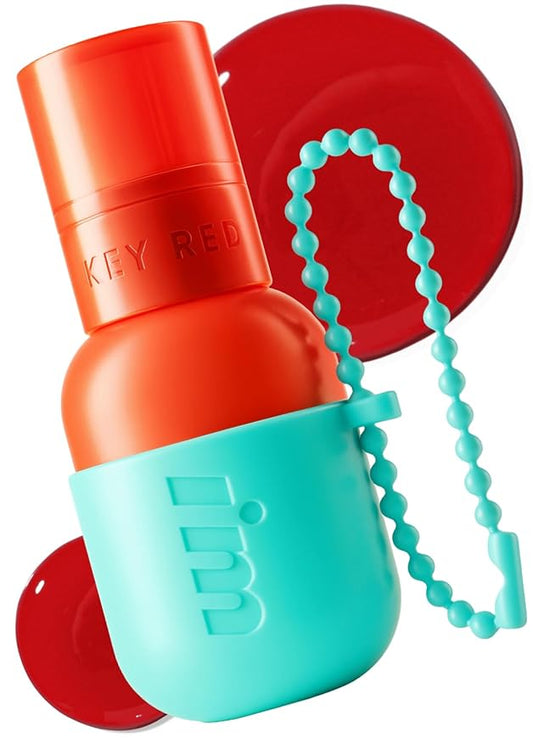 I'M MEME Color Key Ring Water Gel Lip Tint - 02 Orange Delight | Long Lasting Lip Gloss, Hydrating Glossy Finish, Kbeauty, Cute Korean Makeup, Compact, Portable Keychain, Travel-Friendly, 0.09 Oz