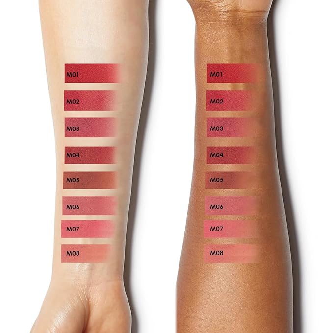 CARSLAN Light Cream Longwear Lipstick, 12H Longlasting Matte Lipstick, High Impact Lip color with Moisturizing Formula with Vitamin E, M08, 0.06 Oz
