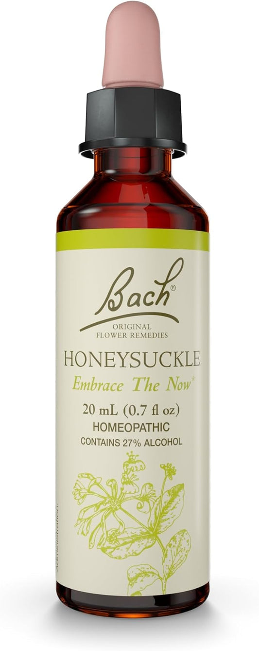 Bach Original Flower Remedies, Honeysuckle - Embrace The Now - Natural Homeopathic Flower Essence for Emotional Balance - Vegan, Gluten Free, Sugar Free - 20mL Dropper