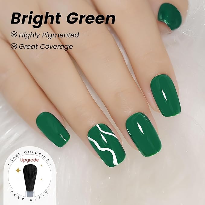 YTD Likomey Bright Green Gel Nail Polish,15ml Salon Home DIY Nail Art Manicure and Pedicure Fall Winter Soak Off UV Color Varnish,CS360