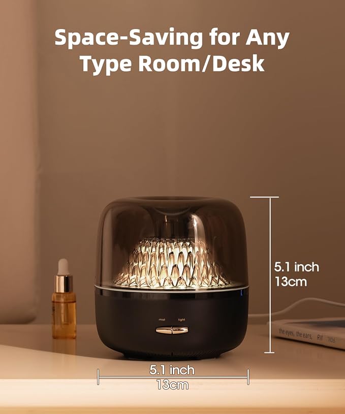 Small Essential Oil Diffuser for Home, Stylish Volcano Mountain View & Colorful Light,200ml Aromatherapy Aroma Diffusers, Small Size for Personal Office Desk Bedroom Bathroom