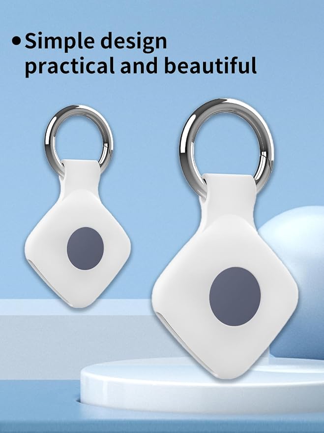 Case for UGREEN Tracker Tags, Shockproof Silicone Cover. | Shockproof & anti - slip, protects against scratches. Precise cutouts ensure full functionality. White(2 Pack).