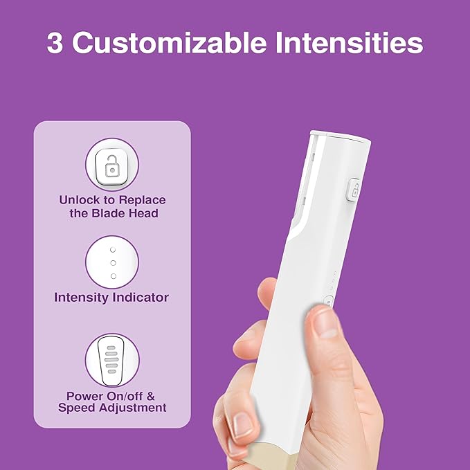Dermaplane Razor for Women Face, Sonic Smooth Dermaplane for Women Face with 13 Refill Dermablades and LED Light, 3 Speeds, Facial Exfoliation & Peach Fuzz Removal, Rechargeable Dermaplaning Tool, M