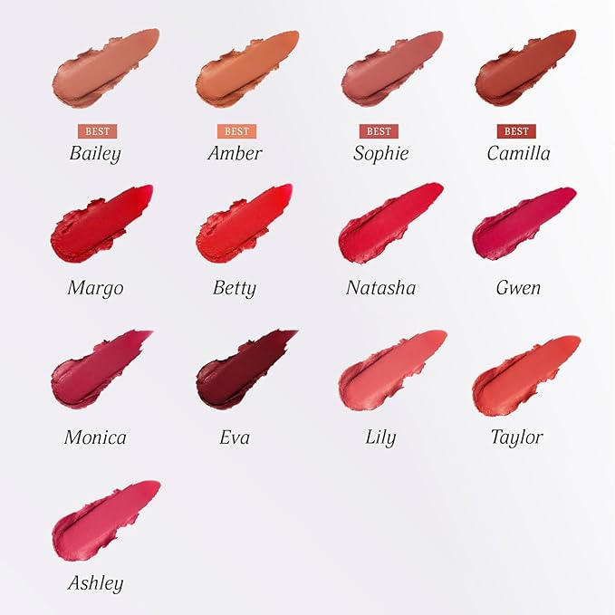 DEARDAHLIA Lip Paradise Effortless Matte Lipstick (Eva) - Vegan Silky Matte Lipstick with Wightness, Long-Lasting and High-Pigment Color, Dahlia Petal-Shaped Tip for Easy Use. 0.11 oz