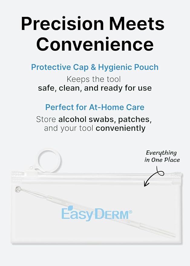 EasyDerm Multi-Step Pimple Patch Set – 4-Type Korean Pimple Patches + Free 2-in-1 Dual-Tip Extractor for Complete Skincare Stocking Stuffer Holiday Gift