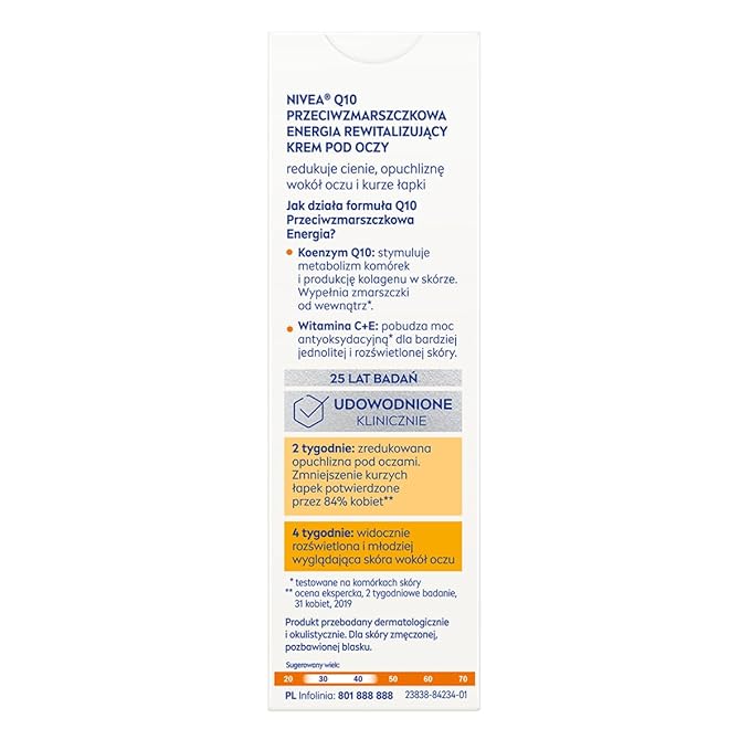 NIVEA Q10 plusC Anti-Wrinkle + Energy Eye Cream 1er Pack (1 x 15 ml)