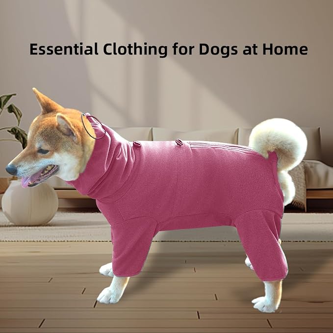 Dog Pajamas for Large Dogs,Extra Large Stretch, Suitable for Adult, Medium-Sized Dogs, Large Pet Jumpsuit Four-Legged Dog Clothes, Pet Clothing. (Red Color, 2XL)
