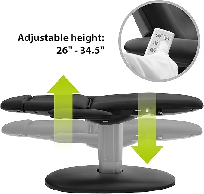SKINACT Venus Black Electric Medical Spa Treatment Table/Chair with Free Hand Remote Control