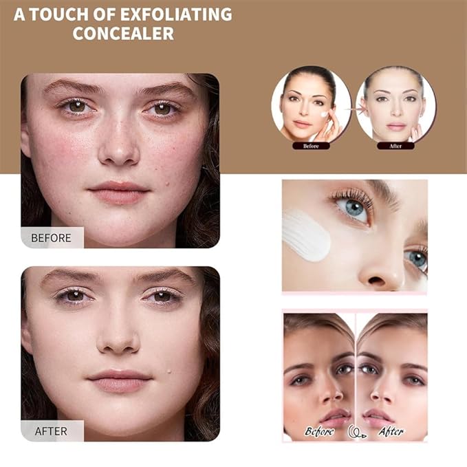 4 in 1 Foundation Liquid,Color Changing Foundation,Medium Spectrum Full Coverage Concealer with Spf 50+,Longwearing and Waterproof