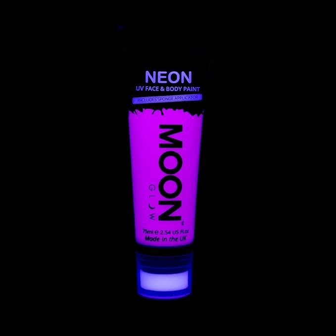 Moon Glow Supersize 2.54oz Blacklight Neon UV Face & Body Paint - Intense Purple - with sponge applicator