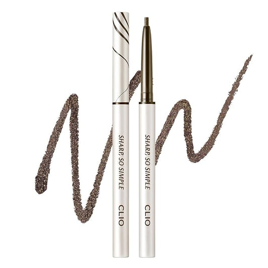 CLIO Sharp So Simple Waterproof Pencil Liner, 2mm Ultra Slim Precision Tip, Smooth Tug Free, Smudge Resistant Long Wear Formula, Clean Eye Definition, Easy Control For Daily Makeup (004 Dark Brown)