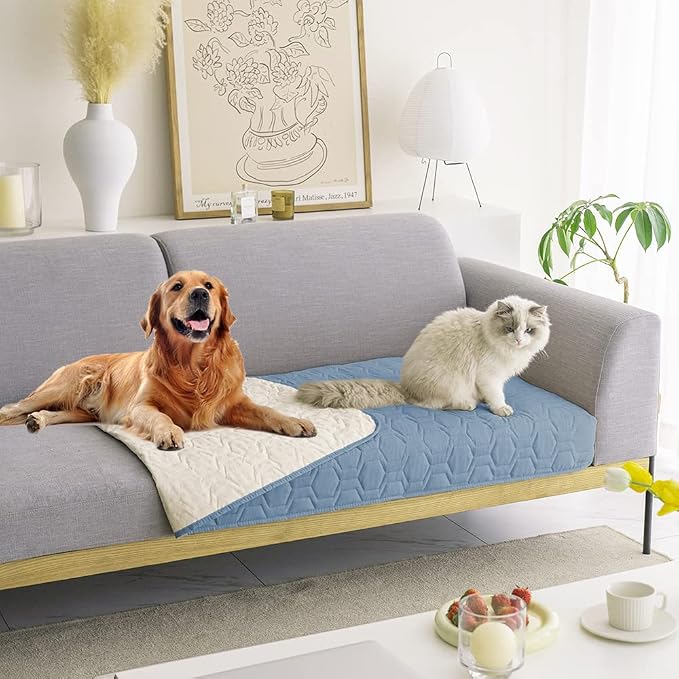 Tcksstex Waterproof and Anti-Slip Dog Bed Cover and Pet Blanket Sofa Pet Bed Mat ，car Incontinence Mattress Protectors Furniture Couch Cover for Most Cats Dogs, Pets（30x70-Stoneblue）