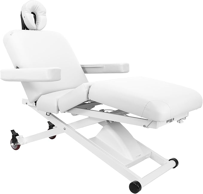 SKINACT Cleo Electric Spa Treatment Table, Facial Massage Bed ADA Compliant (White)