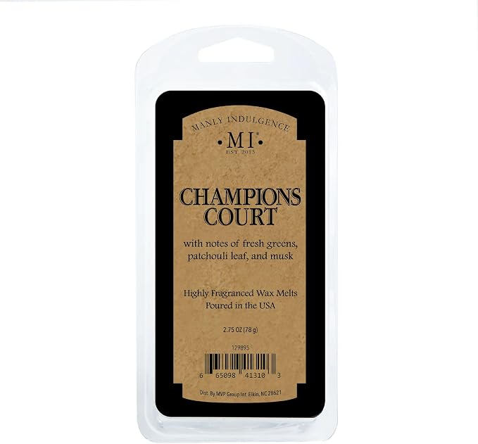 Manly Indulgence Champions Court Scented Wax Melts, Wax Melt Warmer Cubes, Long Lasting Scented Wax Warmer Cubes, 4 Pack, 6 Cubes Each - Made in The USA