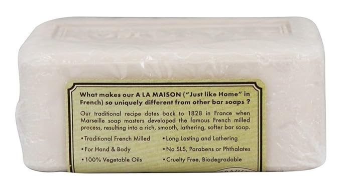 A LA MAISON Coconut Crème Bar Soap - Triple French Milled Natural Moisturizing Hand Soap Bar (1 Bar of Soap, 8.8 oz)