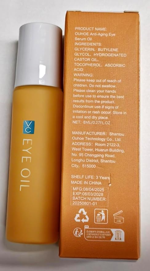 Lutein Eye Essence Oil, 2025 NEW VC Lutein Anti-Wrinkle Eye Serum Oil, Hydrating Dark Circles Remover for Daily Eyes Care, Lightweight Tightening Eyes Oils for Women (1pc, Scented)