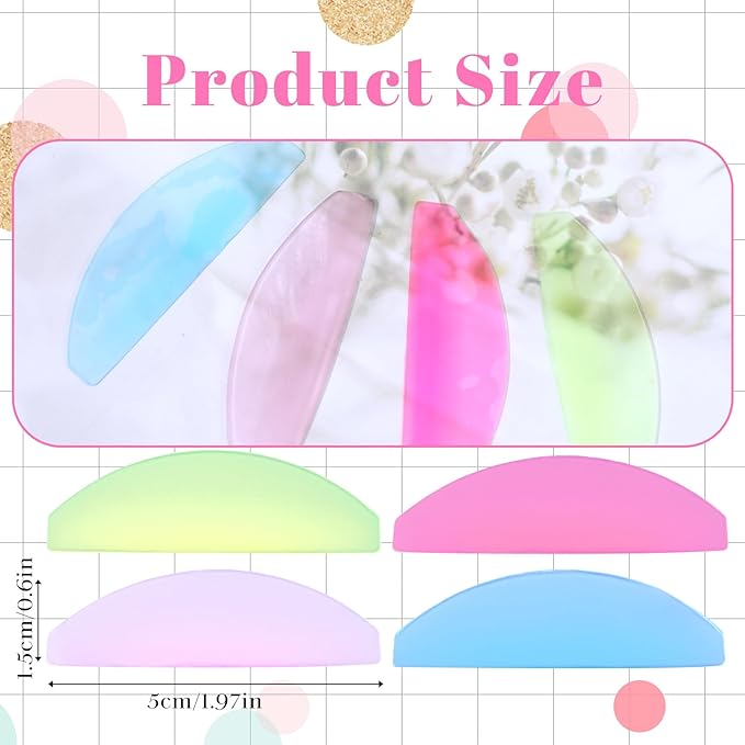 Molain 8 Pcs Flat Lash Lift Shields, Korean Lash Lift Pads Ultra-Thin Self Adhesive Reusable Lashes Lifts Shields Eyelashes Glueless Pad for Salon Perming Glueless Softening Pads