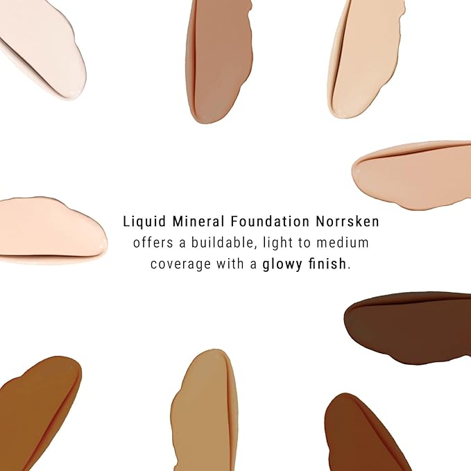 IDUN Minerals Liquid Norrsken Foundation - Silky Smooth Coverage - Luminous, Dewy Finish for Dry and Dull Skin - Water Resistant and Vegan Makeup - 206 Freja - Warm Light - 1.01 oz (Pack of 2)