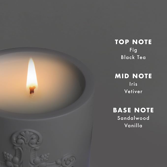SAINT Santa Cruz Scented Candle with Prayer and Prayer Coin | Nadu Sandalwood in Decorative, Concrete Jar - Soy Coconut Aromatherapy Candle with 80 Hour Burn Time, Special Edition