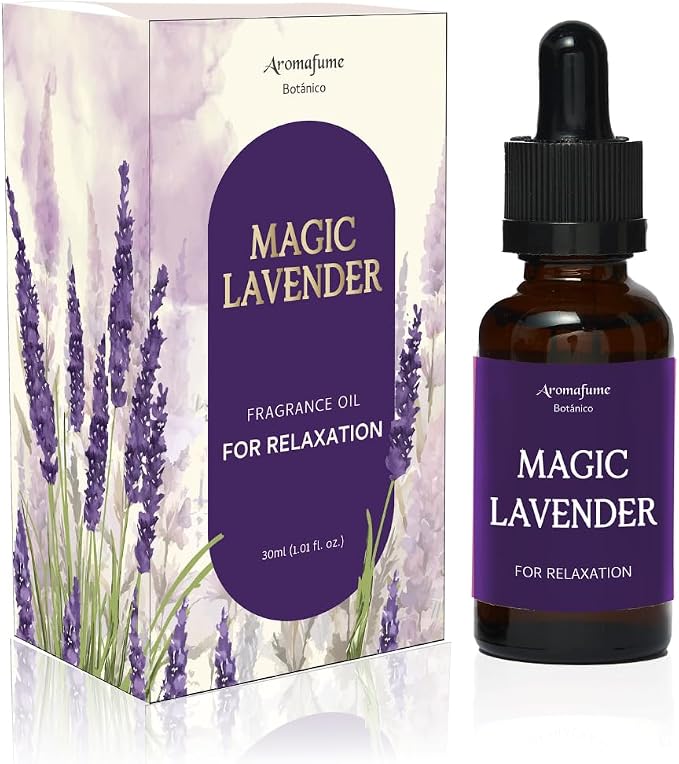 Magic Lavender Essential Oil Diffuser Blend by Aromafume | 1 x 30ml / 1 fl oz | Herbal & Fresh Scent for Relaxation & Meditation Bliss | Calming Aromatherapy Oil | Vegan & Cruelty-Free