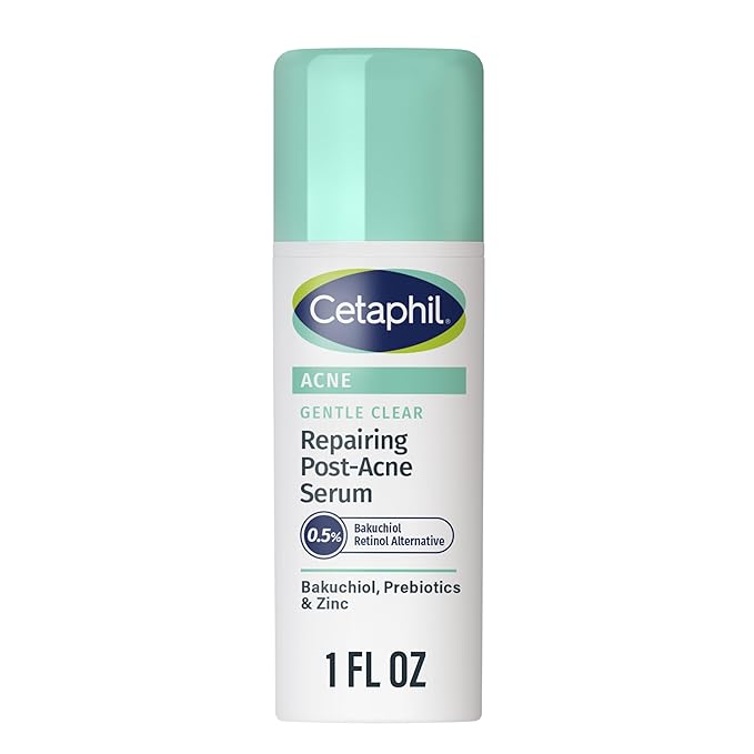 CETAPHIL Gentle Clear Repairing Post-Acne Serum, Retinol Alternative, Oil Free Serum for Sensitive Skin, 1 Fl Oz, Bakuchiol, Improves Skin Tone & Post-acne Marks, Dermatologist Recommended Brand
