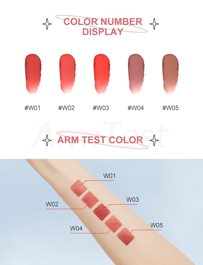INTO YOU Matte Lipstick, Super Stay Lip Mud for Women, Lip Stain Long Lasting Waterproof, Lip Color Soft Lightweight, Smooth Lip Clay Mousse, Dual-Use For Lips And Cheek, Red Lipstick (W3)