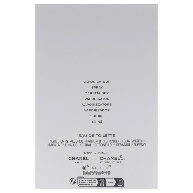 Allure Homme Sport by Chanel for Men - 3.4 oz Cologne Spray