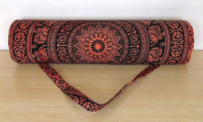 INDIAN CRAFT CASTLE ICC Yoga Mat Bag Carrier Full-Zip Exercise Yoga Mat Carry Bag for Women Men with Multi-Functional Storage Pockets and Adjustable Shoulder Strap 26X6 Inches