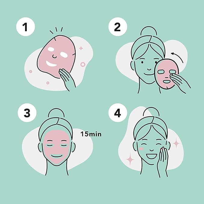 Celavi K-Beauty Skincare Essence Facial Face Mask Korea Skin Care Moisturizing B Set 12 Pack