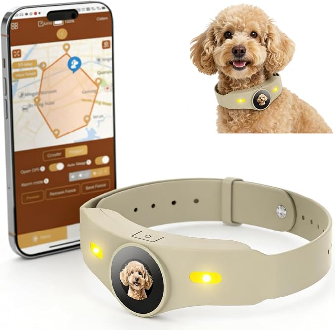 GPS Wireless Dog Fence Collar with Free App, Portable Electric Dog Fence