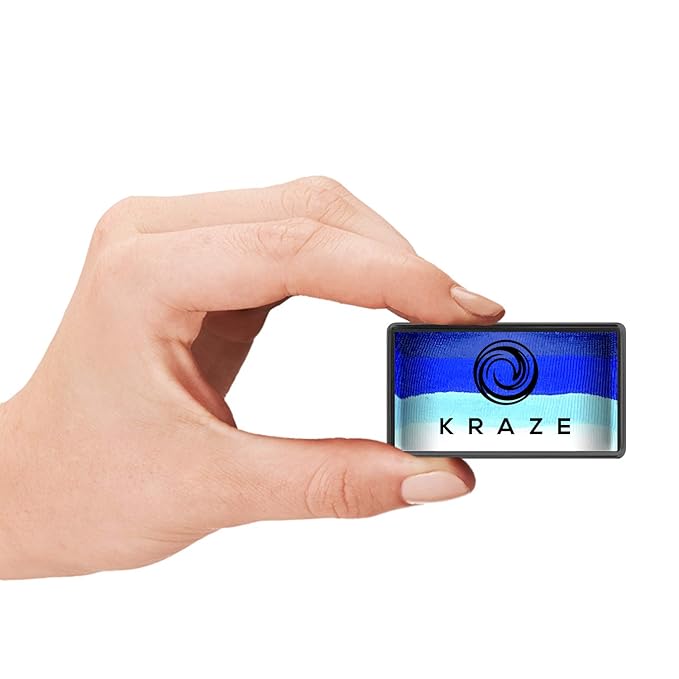 Kraze FX Dome Stroke - Dark Wave (25 gm), Professional 1-Stroke Split Cake, Hypoallergenic, Non-Toxic, Water Activated Face & Body Painting Makeup Supplies for Sensitive Skin, Kid Safe, Adults