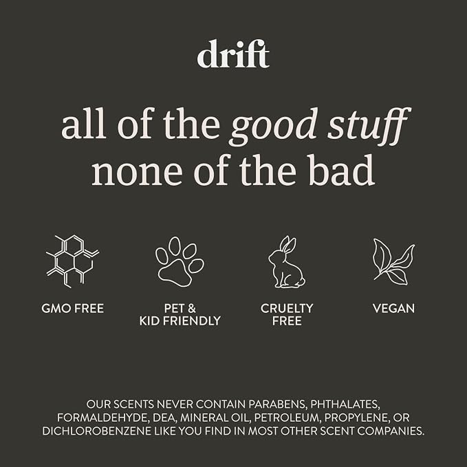 Drift Vanilla Woods Scented Candle - Clean Oil Premium Home Decor Fragrance - 60 Day Burn Time - 10.5 oz