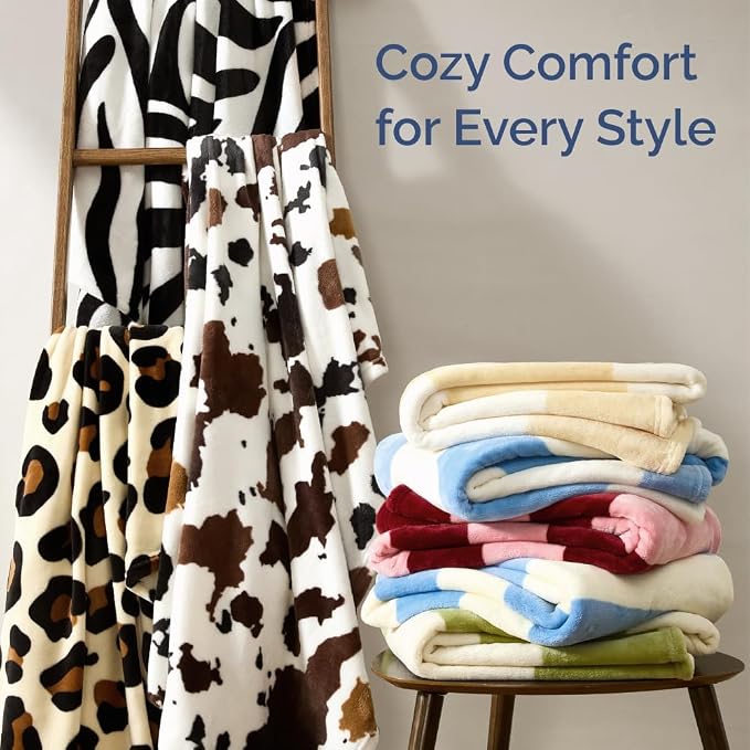 Ultra Soft Fleece Blanket - Flannel Fleece Luxury Blanket - Lightweight for Couch Bed Chair - Thick, Warm and Breathable - All Season Cozy Fuzzy, Anti-Static Microplush Bedding, Queen, Design 324