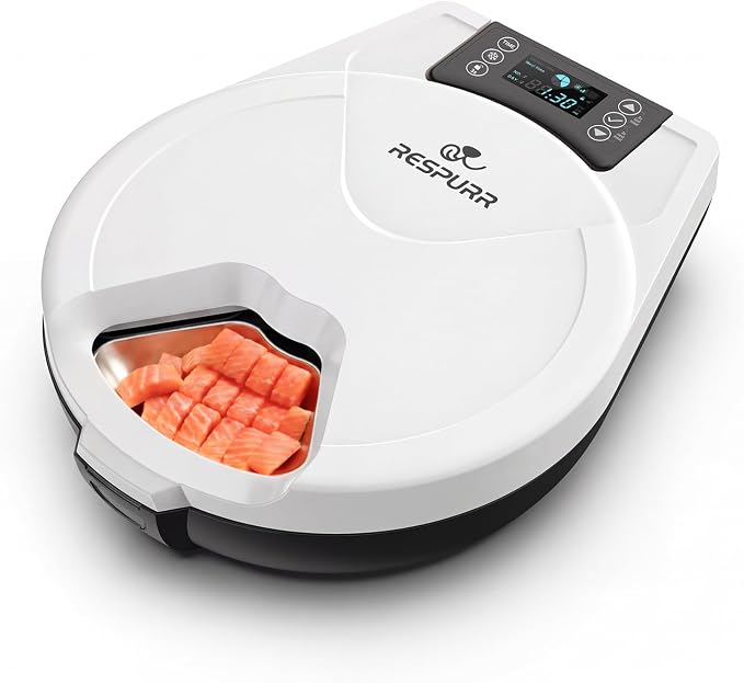Automatic Wet Food Cat Feeder, 3 Days Freshness 5 Meals Cat Food Dispenser, Semiconductor Cooling & Heating with 304 Stainless Steel Bowl, Programmable Timer Refrigerated Auto Cat Feeder