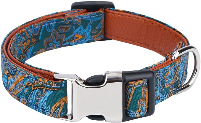 Dog Collar with Bow Tie for Girl or Boy Gift Soft Durable Bowtie Paisley Large