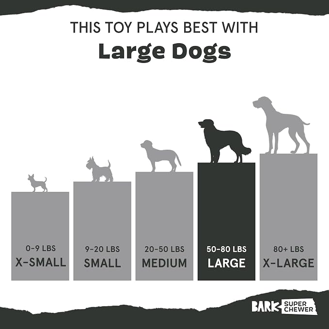 BarkBox Super Chewer Tough Dog Chew Toys - Large | for Aggressive Chewers, Dental Stimulating T Bone