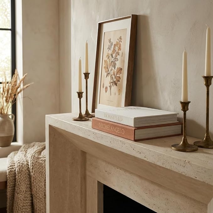 Aesthetic Faux Books for Home Decor (Set of 2) - Decorative Book Boxes with Hidden Storage - Ideal for Coffee Table, Living Room, Entryway & Bookshelf - Beige/Terracotta Linen