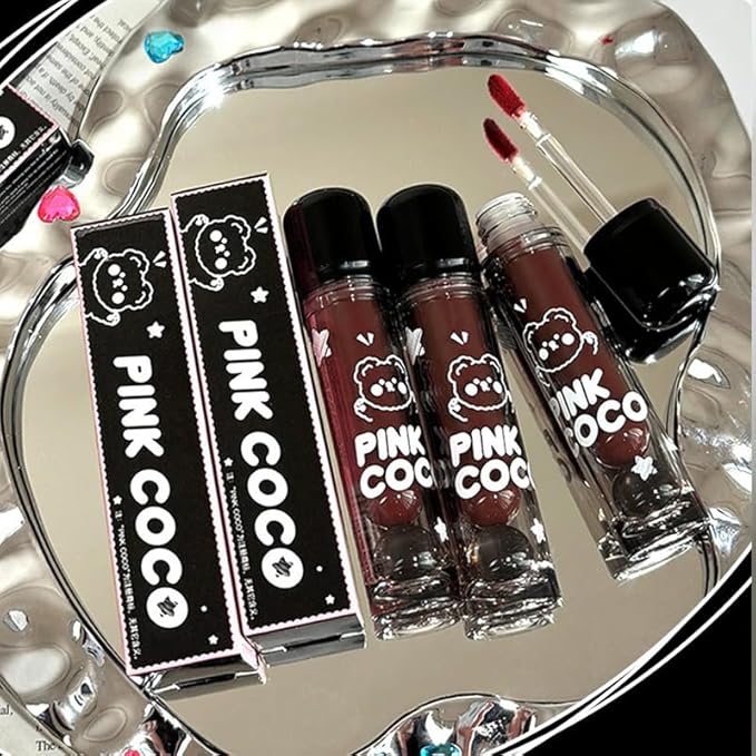 PINKCOCO Mirror Gloss Lip Lacquer Set, 2 Pack (2.4g Each) – Long-Lasting Non-Sticky Lip Gloss, High Shine Moisturizing Lip Tint, Nude & Bright Shades for Daily Makeup & Gift (01+04)
